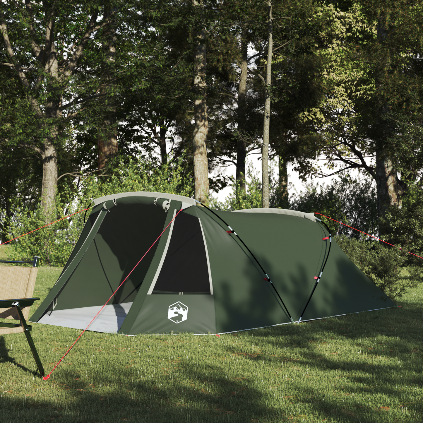 Tunnel Tent 3-Person Green and White 328 x 228 x 115 cm