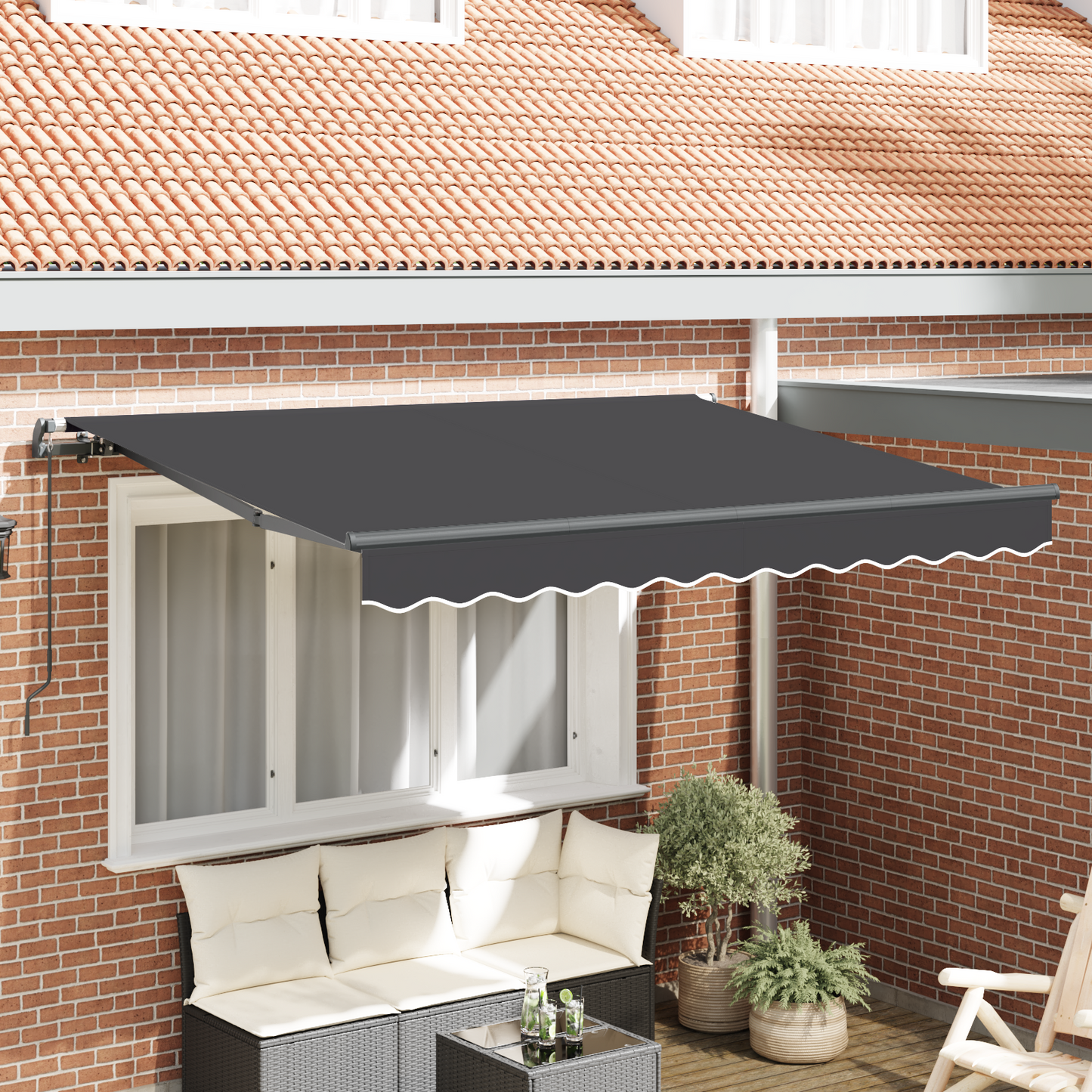 Retractable Awning Anthracite 250 x 200 cm Fabric