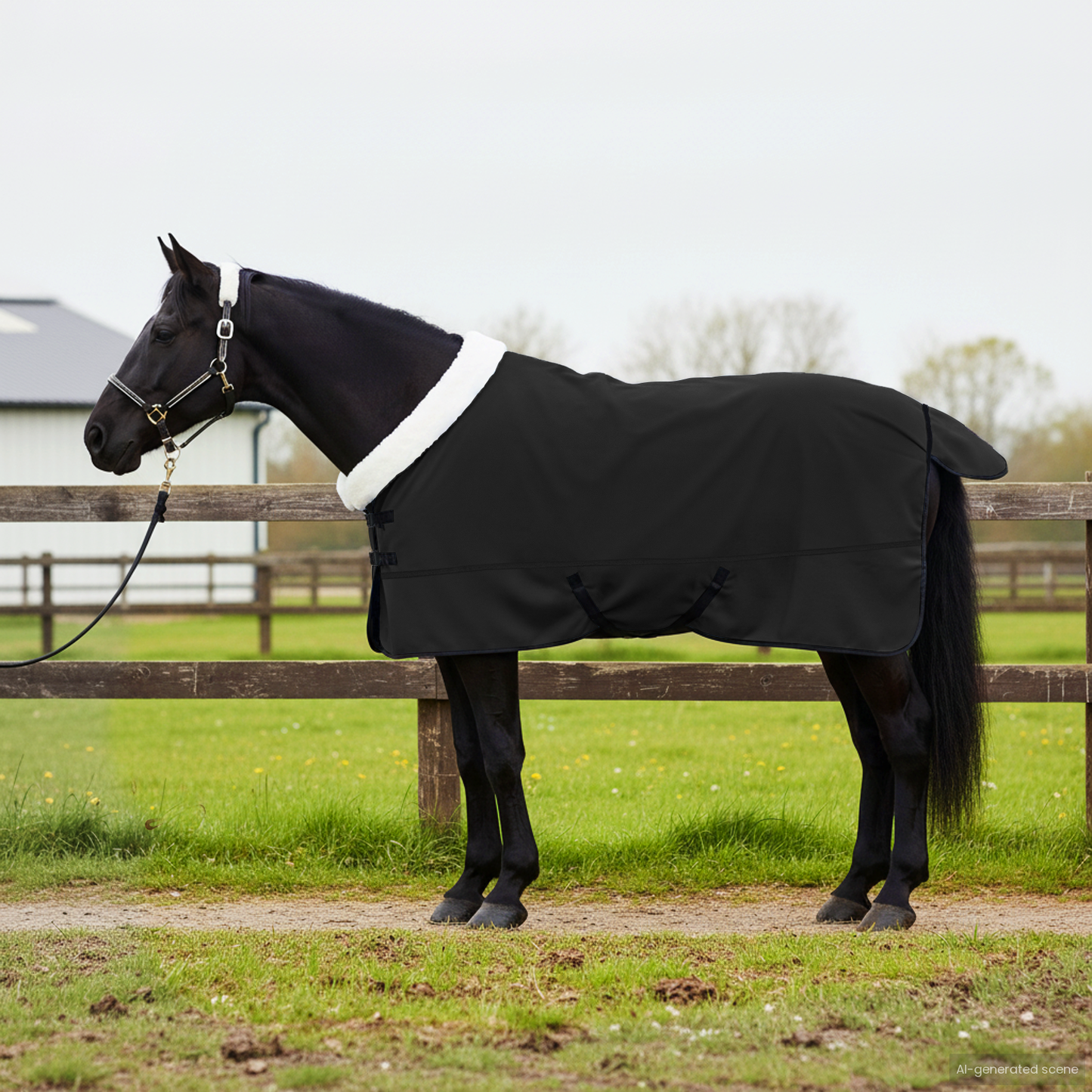 Horse Blanket Black 145 cm Polar fleece