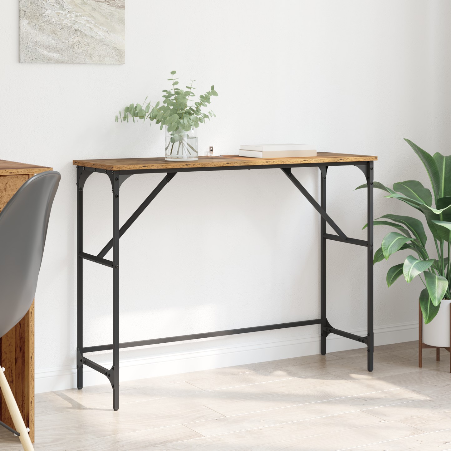 Console Table Old Wood 100 x 32 x 75 cm Engineered Wood
