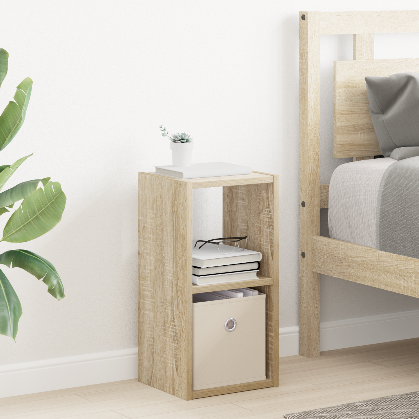Bedside Table Sonoma Oak 25.5 x 22 x 49.5 cm Engineered Wood