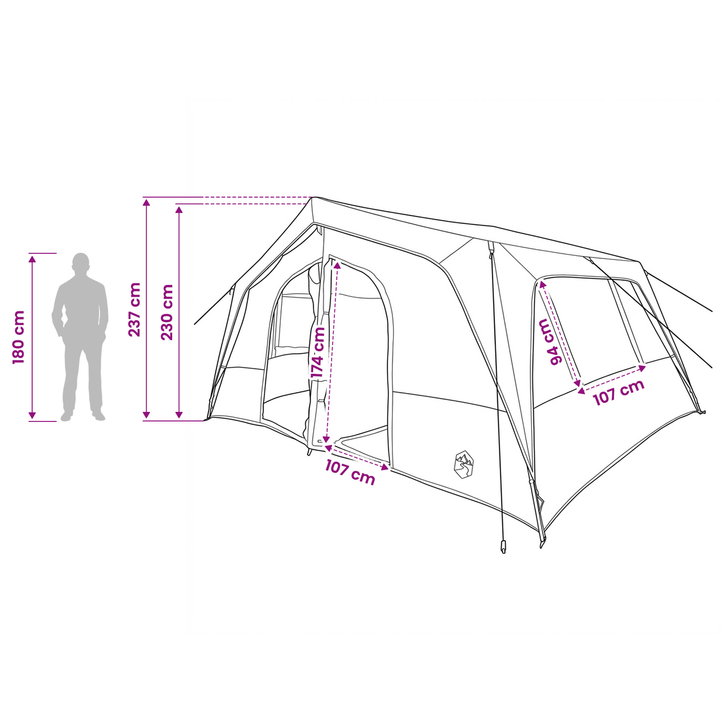 Family Tent Blue 533 x 312 x 230 cm