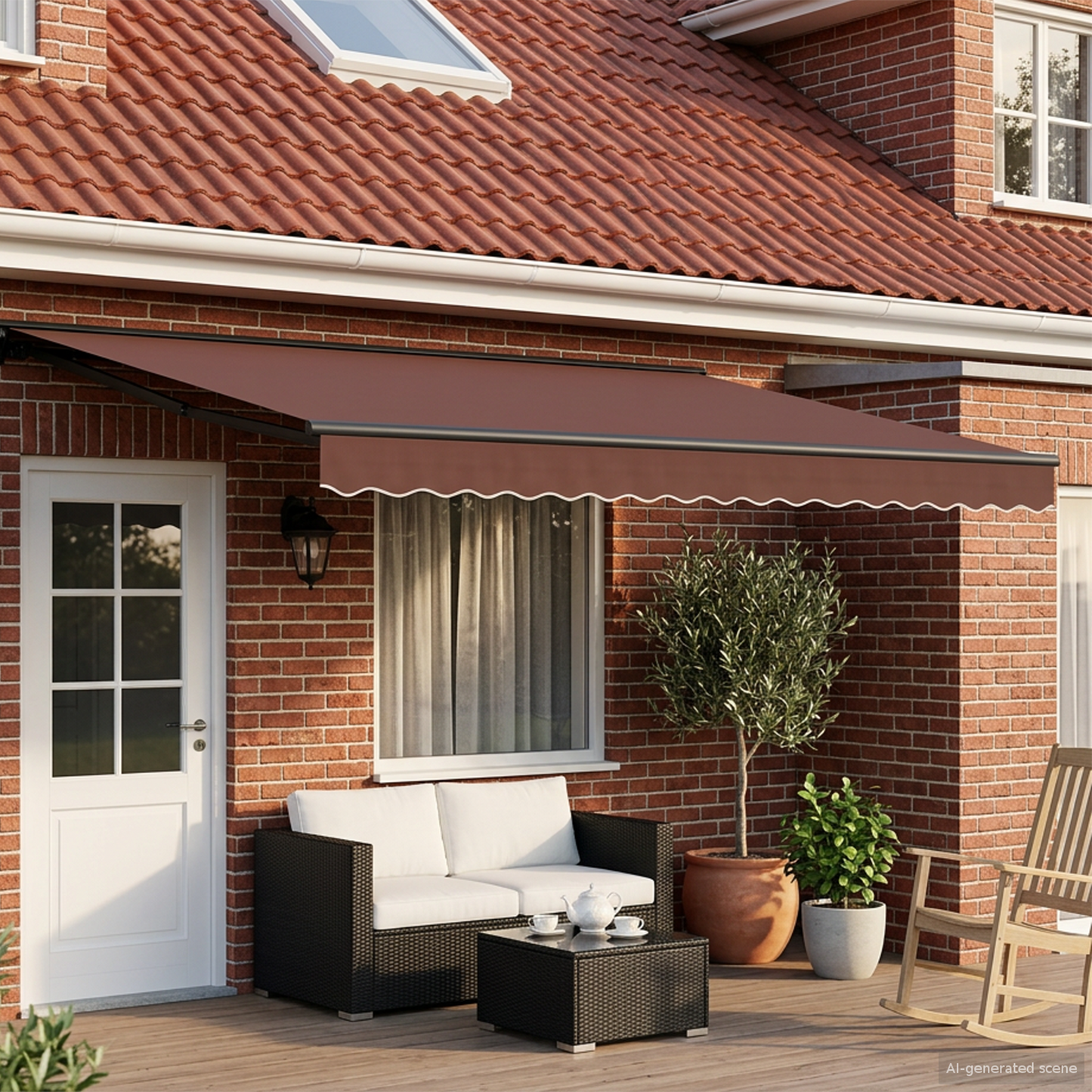 Electric Retractable Awning Brown and Anthracite 4 x 3.5 m