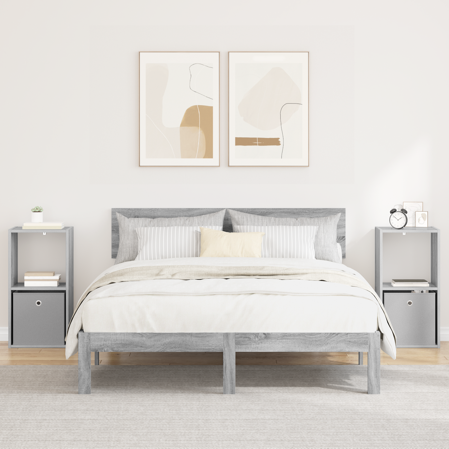 Bedside Table 2 pcs Grey Sonoma 35 x 32 x 68.5 cm