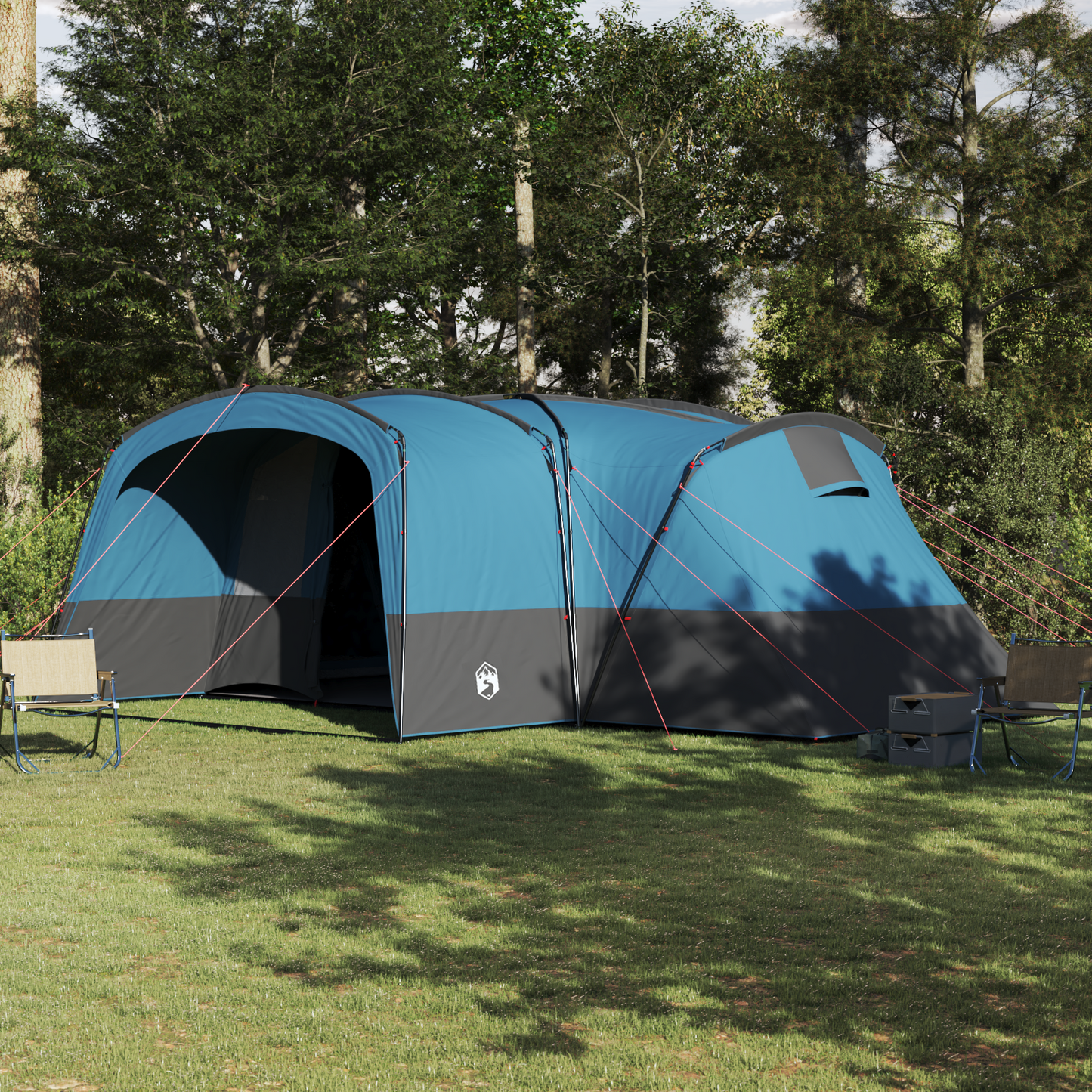 Family Tent 12-Person Blue and Grey 760 x 645 x 230 cm