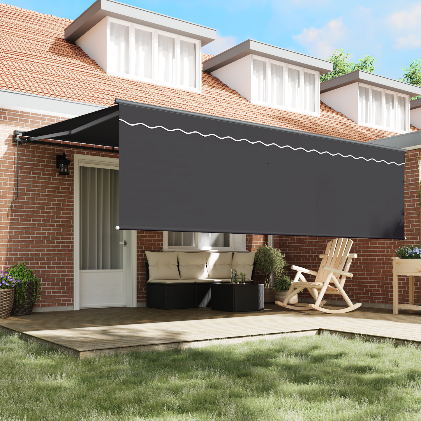Retractable Awning Manual Anthracite 450 x 300 cm