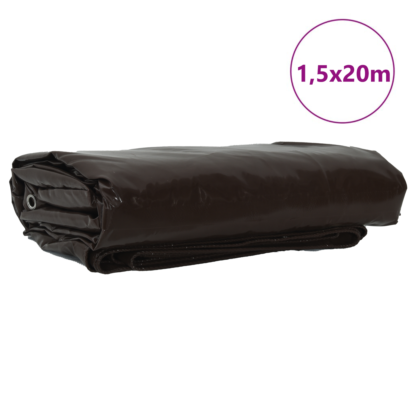 Tarpaulin 650g / m² Brown 1.5 x 20 m Canvas with PVC Coating