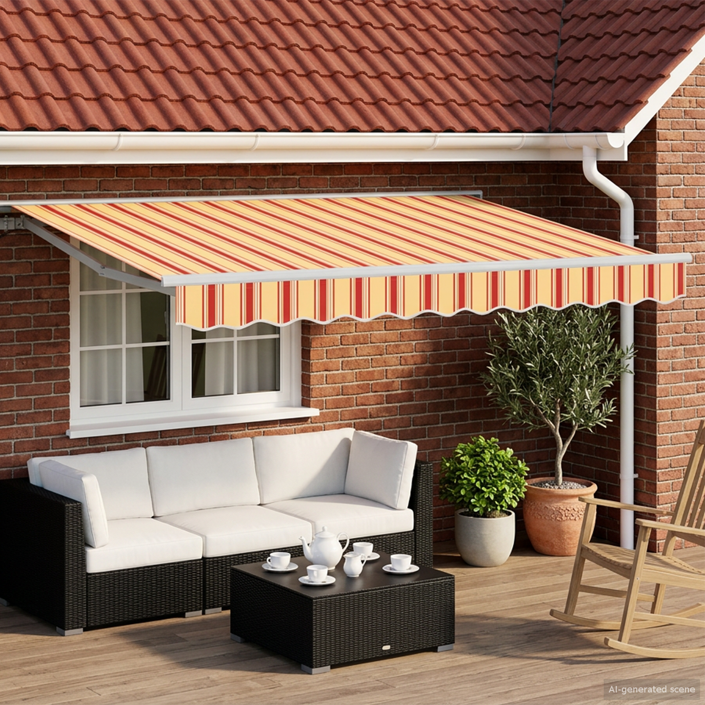 Manual Awning Frame with LEDs 3 x 2.5 m