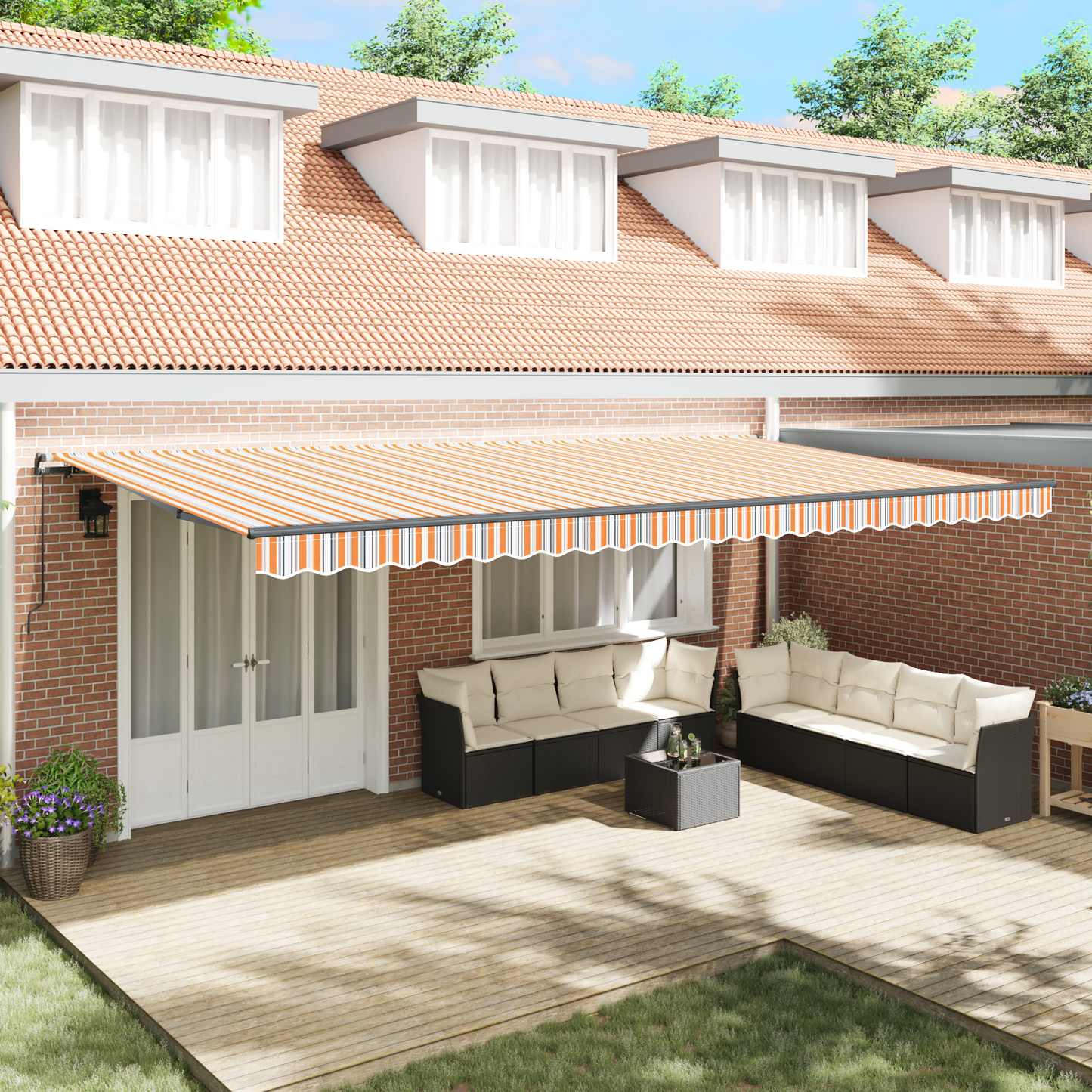 Retractable Awning Multicolour 600 x 350 cm