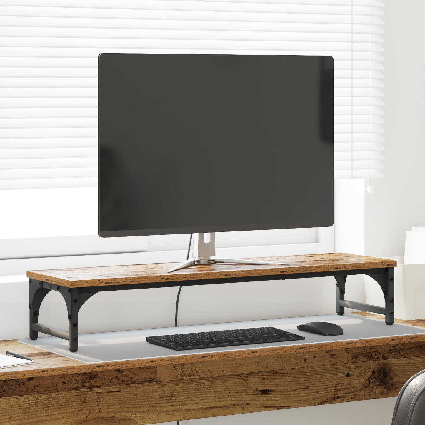 Monitor Stand Old Wood 85 x 23 x 15.5 cm Engineered Wood