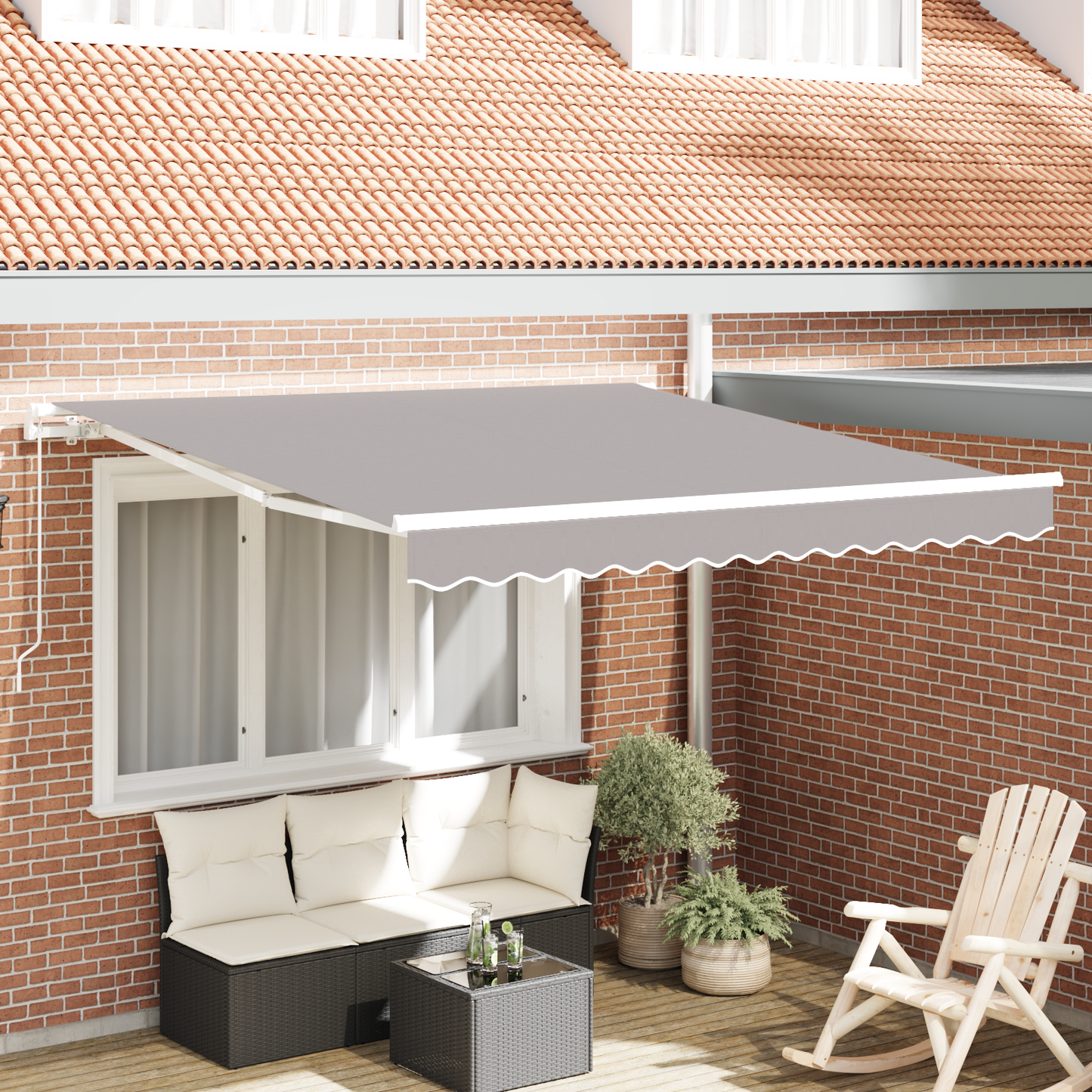 Retractable Awning Light Grey 300 x 250 x 165 cm
