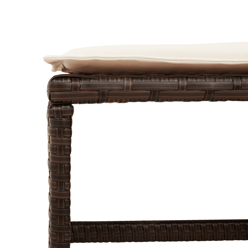 11 Piece Garden Dining Set with Cushions Brown Poly Rattan