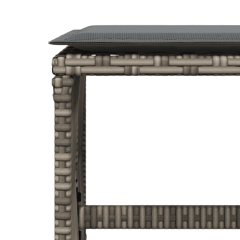 11 Piece Garden Dining Set with Cushions Grey Poly Rattan
