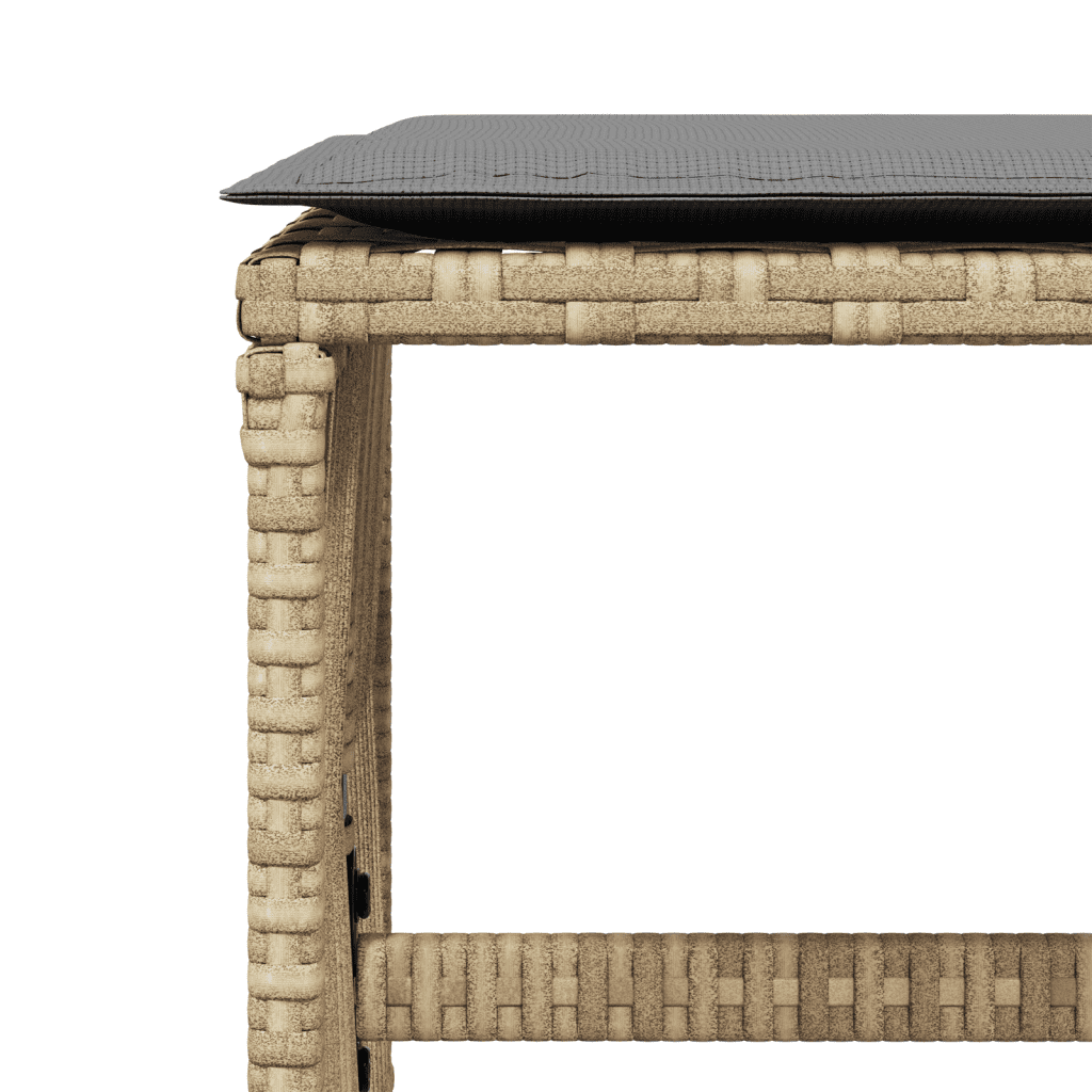 9 Piece Garden Dining Set with Cushions Mix Beige Poly Rattan