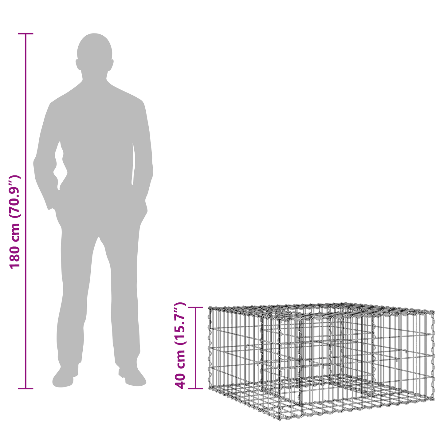 Gabion Raised Bed Silver