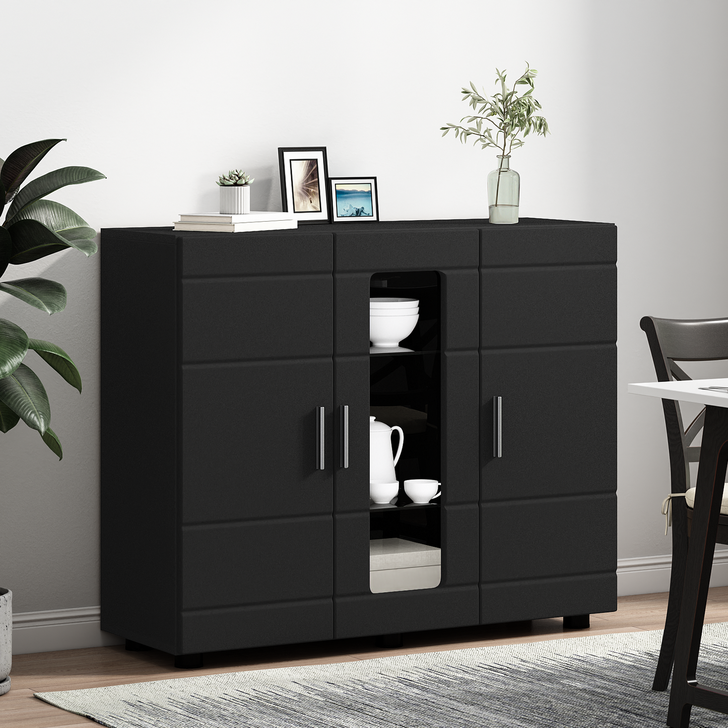 Wooden Cabinet Black 88.5 x 30.5 x 73 cm Engineered Wood