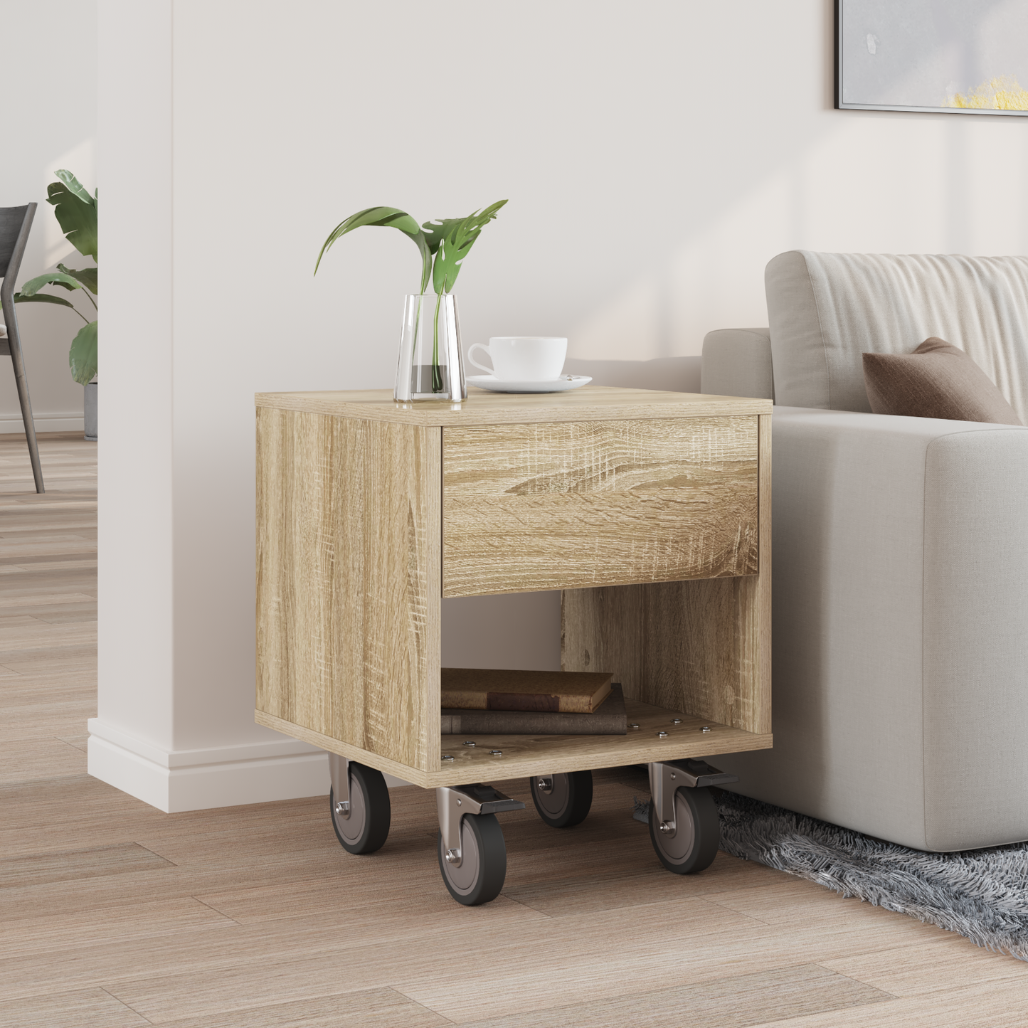 Bedside Table Sonoma Oak 40.5 x 40 x 48 cm Engineered Wood