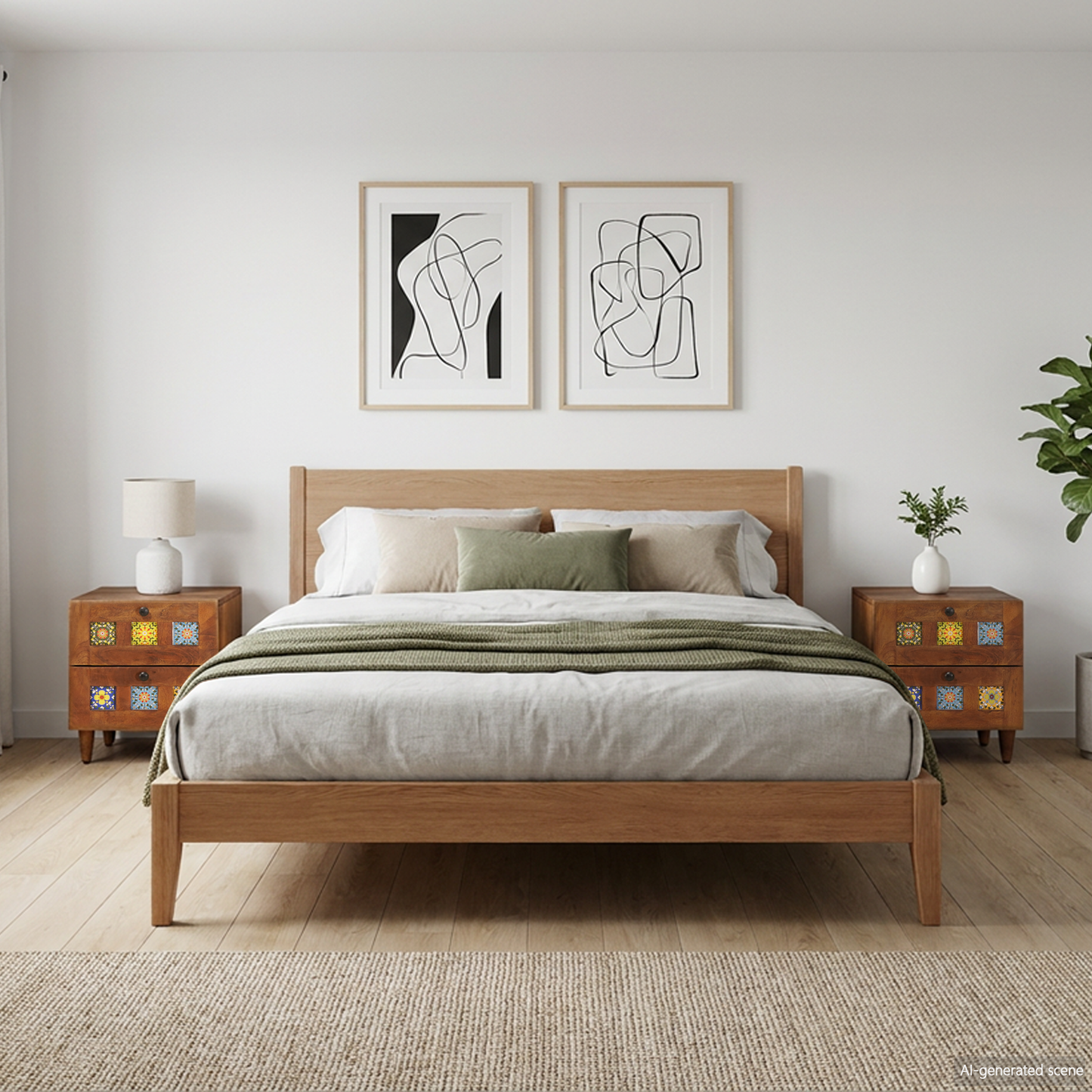 Bedside Cabinet 2 pcs Brown 40 x 33 x 46 cm Solid Mango Wood