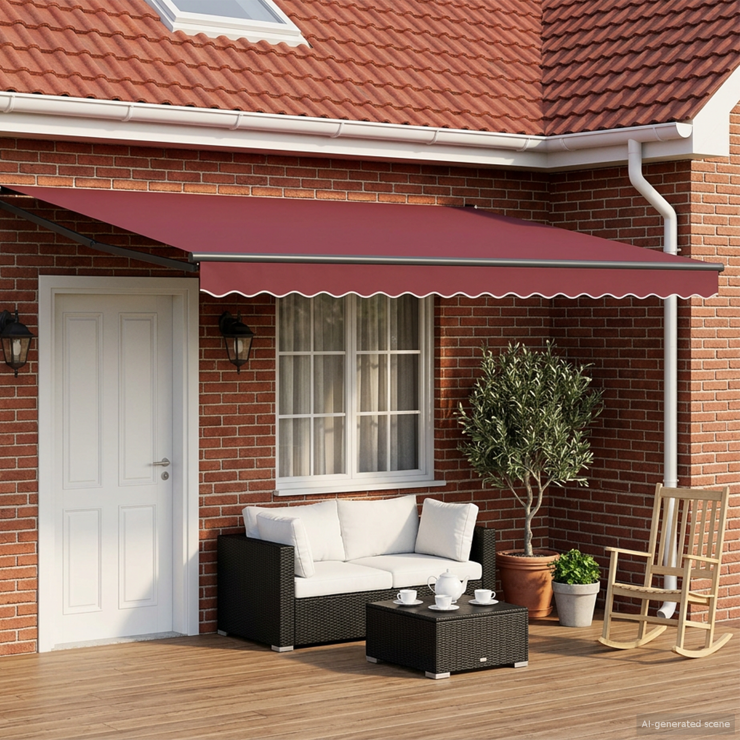 Manual Retractable Awning with LEDs 4 x 3 m