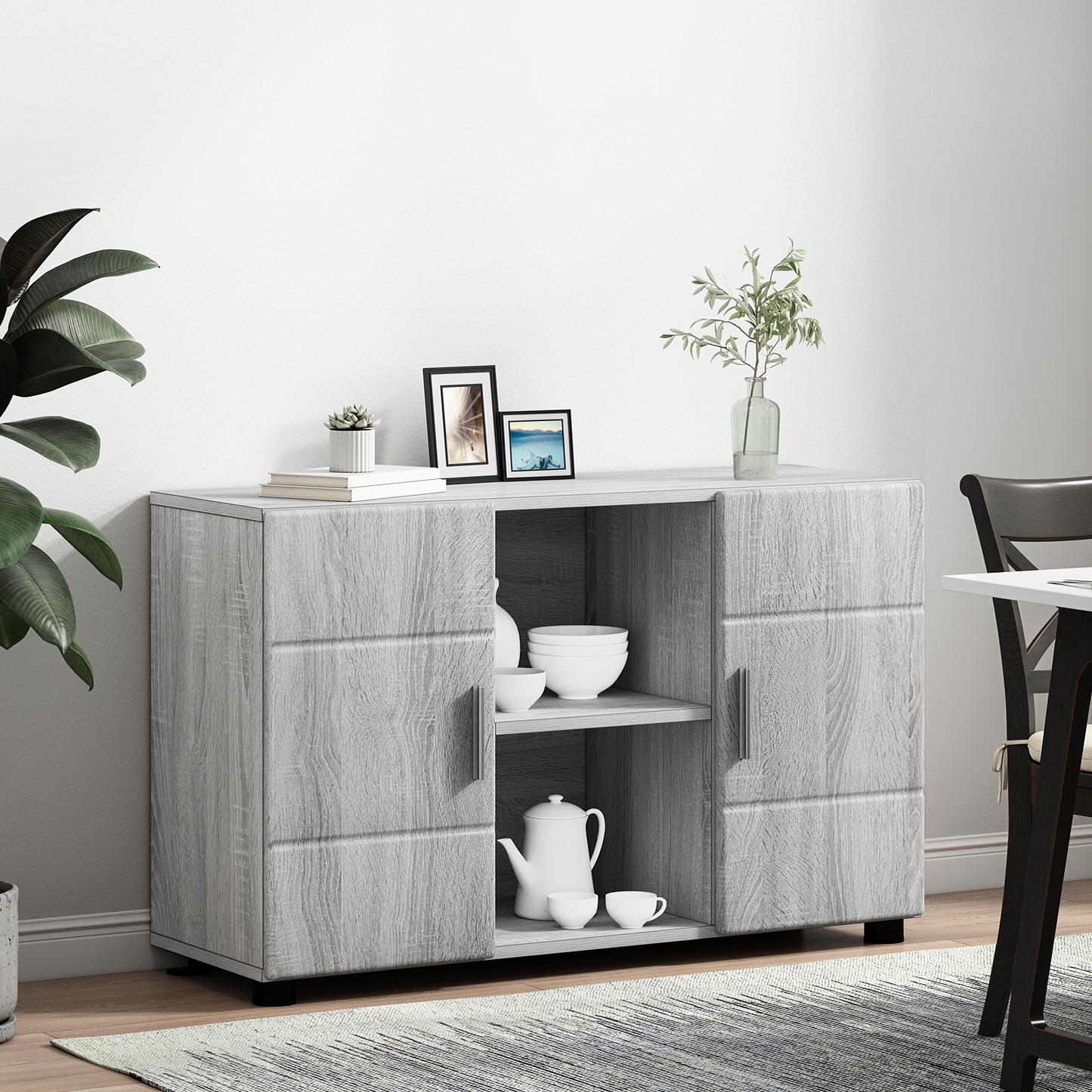 Sideboard with Shelf FLORIN Grey Sonoma 88.5 x 30.5 x 55.5 cm
