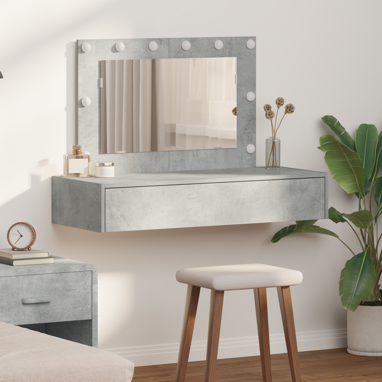 Dressing Table Grey 100 x 40 x 70 cm Engineered Wood
