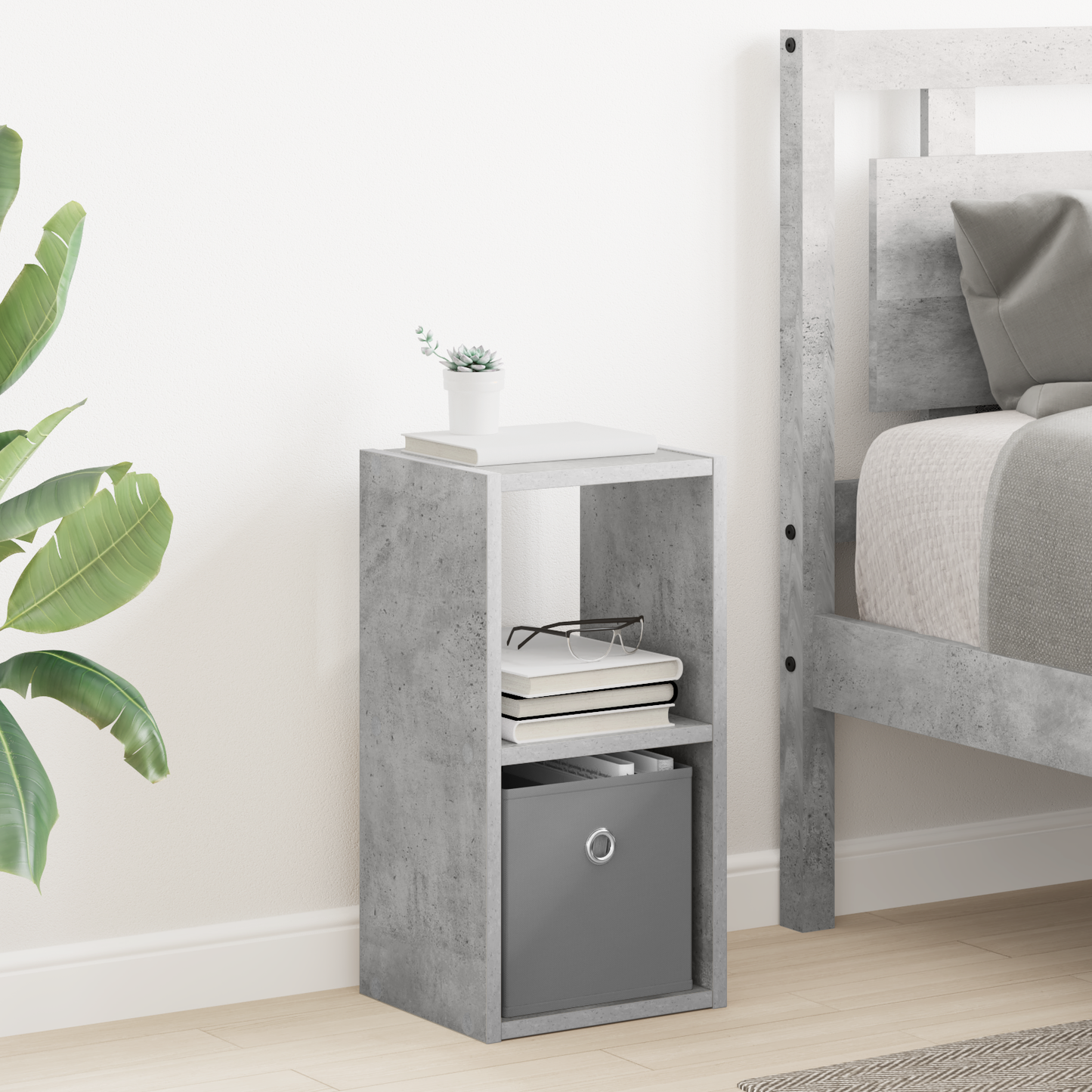 Bedside Table Concrete Grey 25.5 x 22 x 49.5 cm Engineered Wood