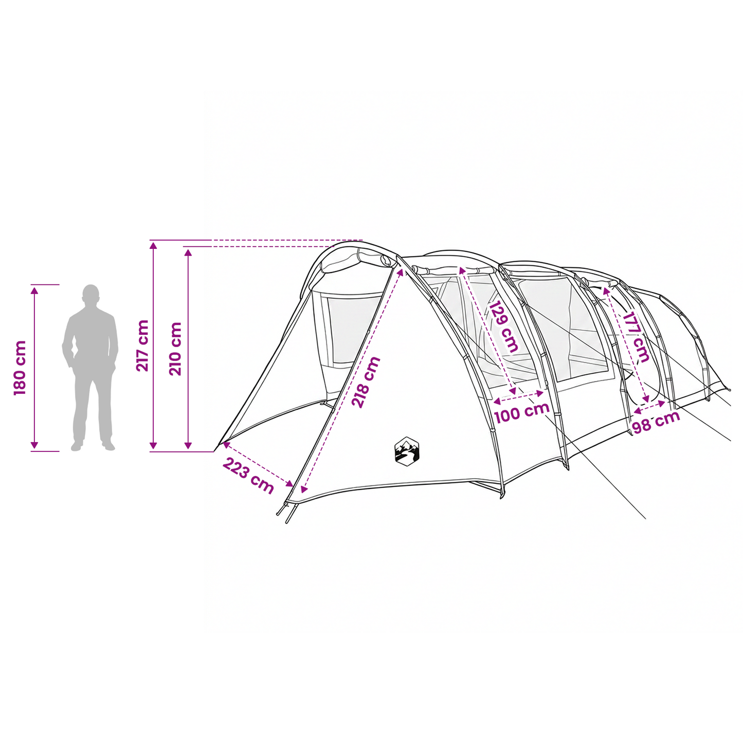 Tunnel Tent Blue 675 x 392 x 210 cm