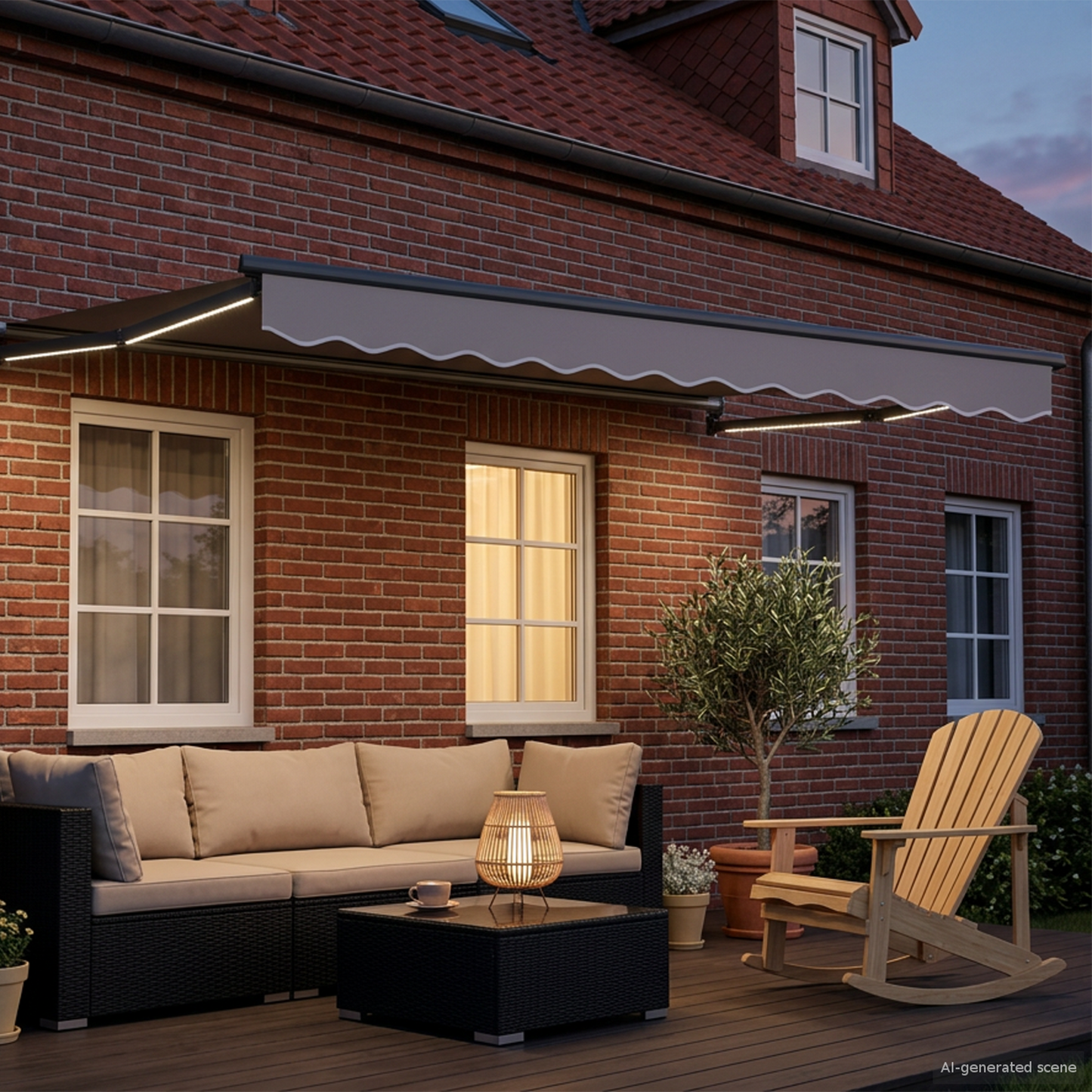 Electric Retractable Awning Frame Anthracite 3 x 2 m Aluminium