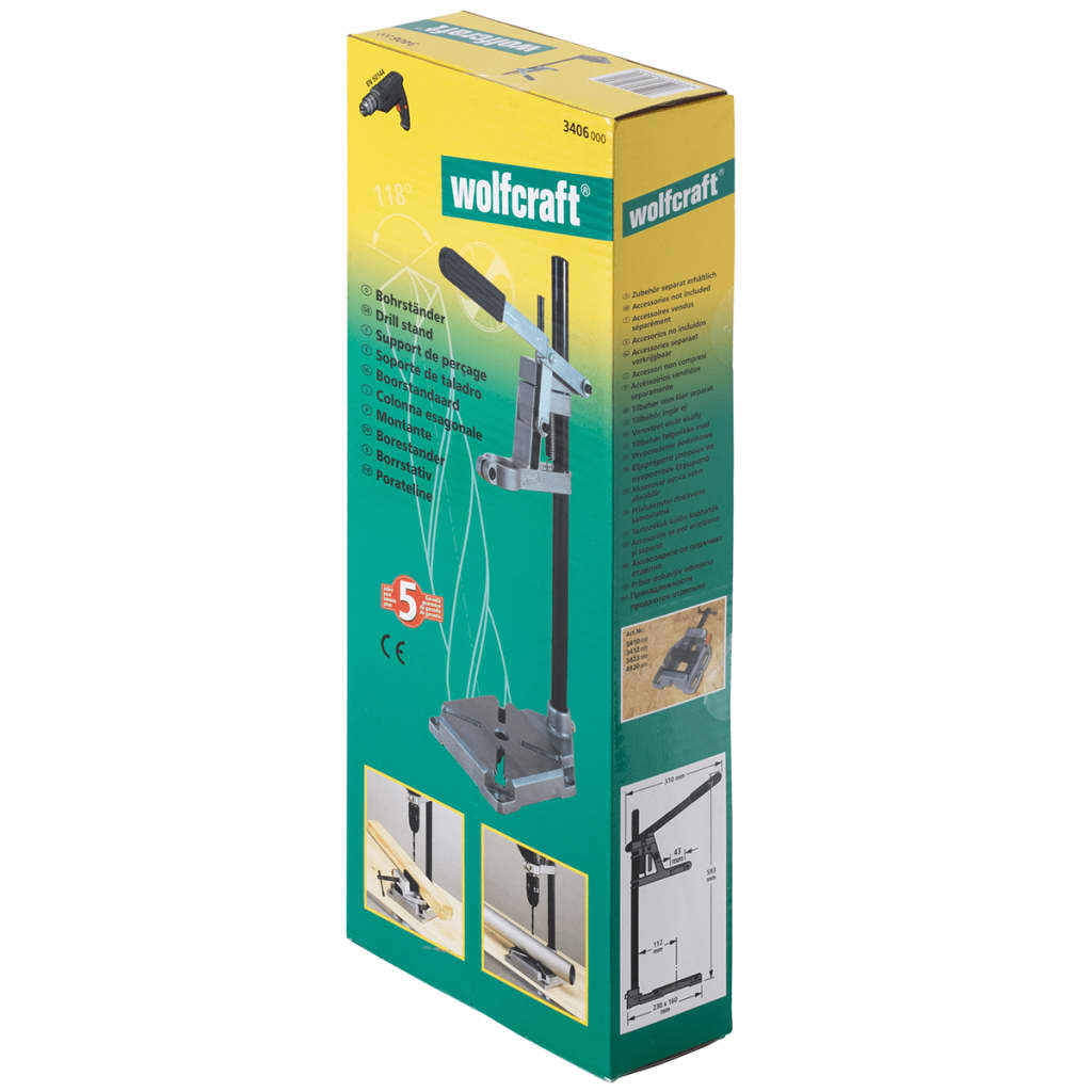 wolfcraft Drill Stand 23x16 cm 3406000