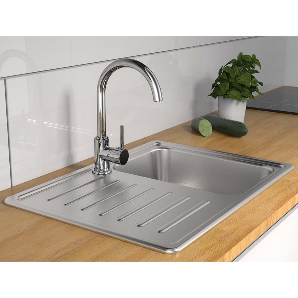 SCHÜTTE Sink Mixer with High Round Spout CASALLA Low Pressure Chrome