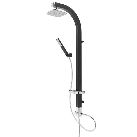 SCHÜTTE Overhead Shower Set MADAGASKAR Black-Chrome