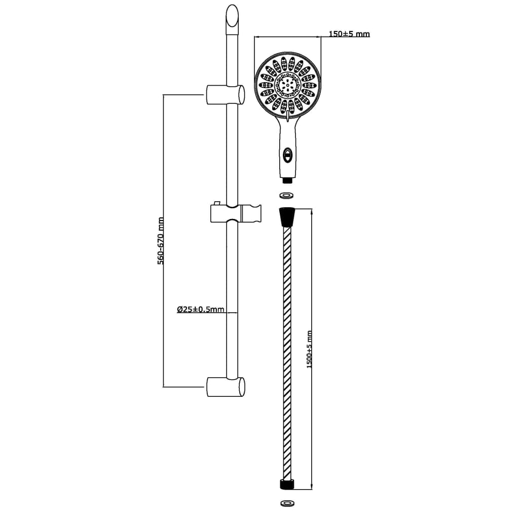 SCHÜTTE Shower Rail Set FLORENZ Chrome