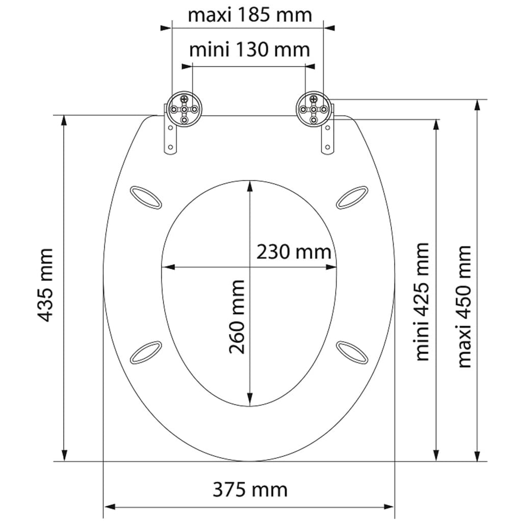 SCHÜTTE Toilet Seat with Soft-Close LIGHT WOOD MDF