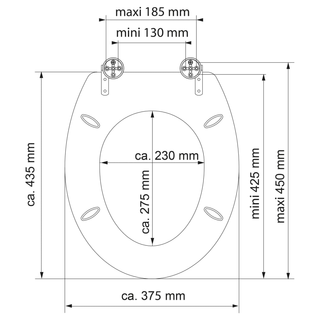 SCHÜTTE High Gloss Toilet Seat with Soft-Close OASIS MDF