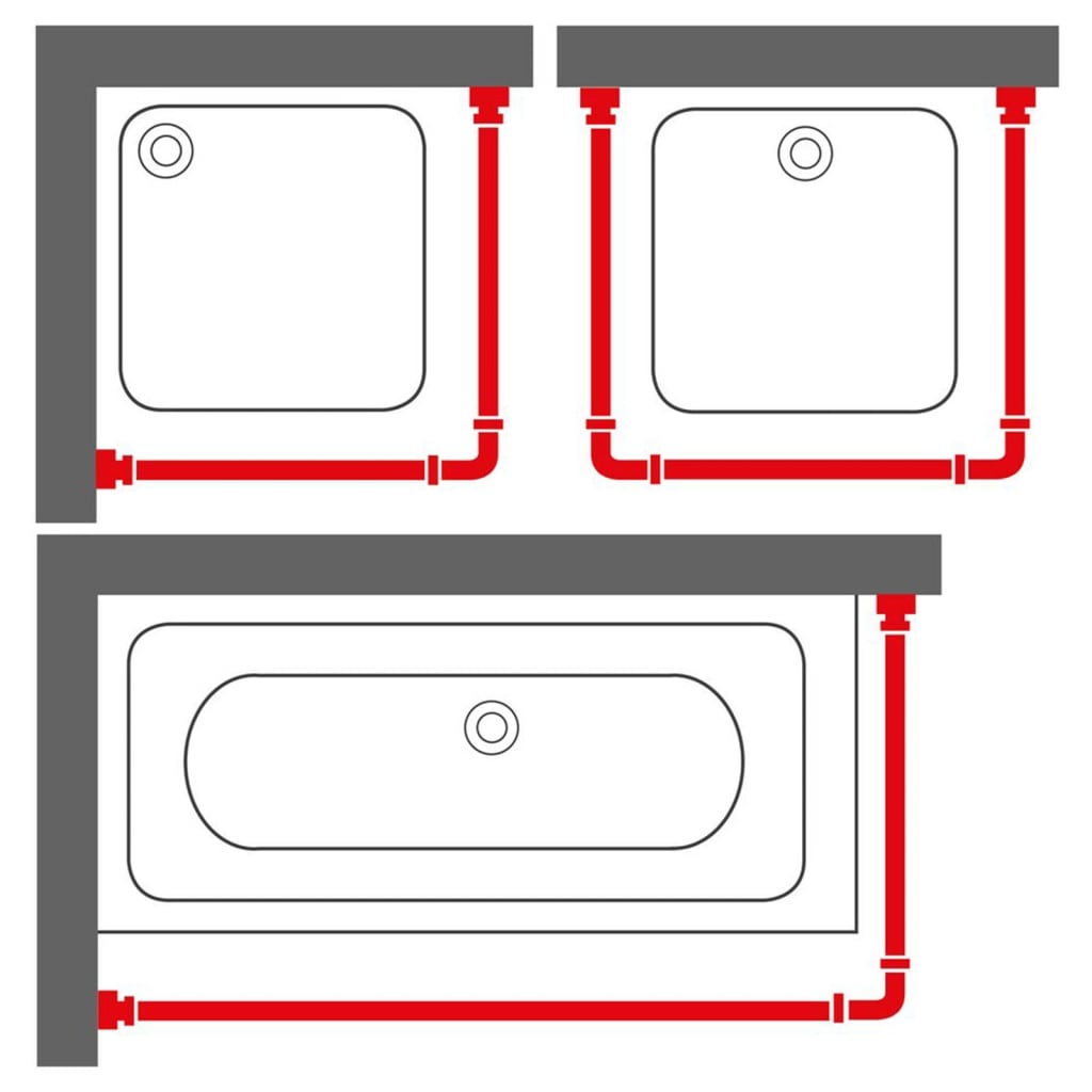 Sealskin Shower Curtain Rail Set Easy-Roll Matte Aluminium