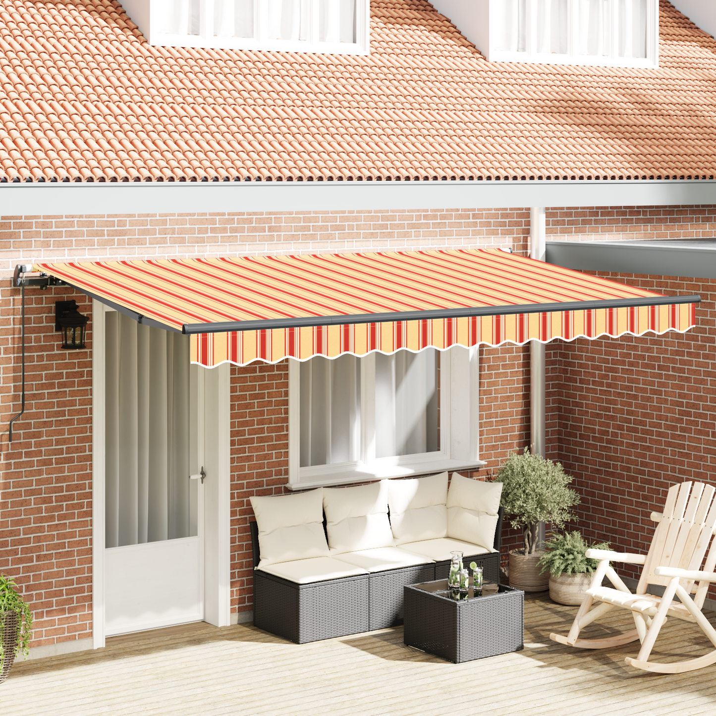 Retractable Awning Yellow 400 x 200 cm Fabric