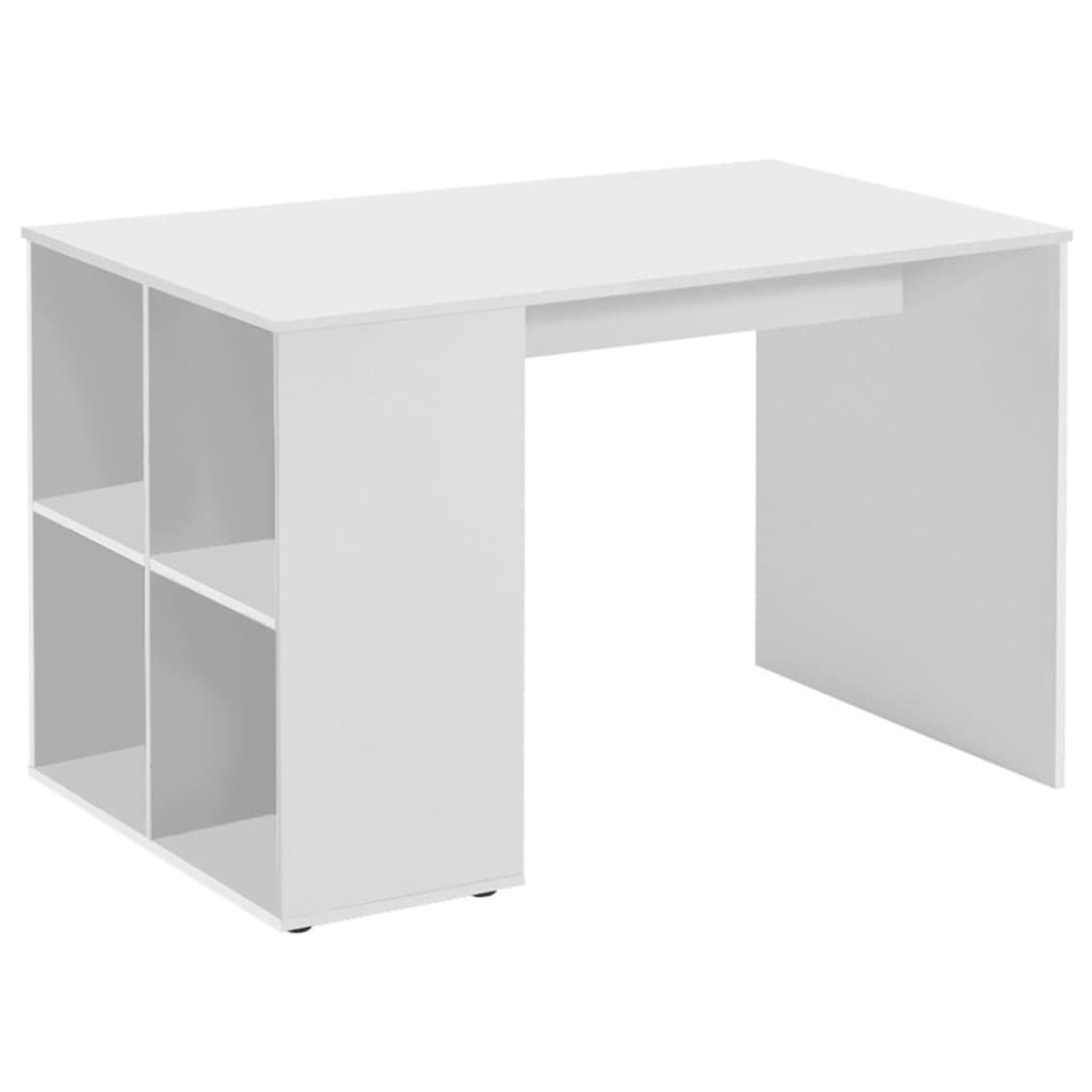 FMD Desk with Side Shelves 117x72.9x73.5 cm White