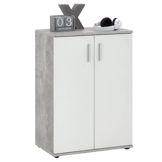 FMD Chest Cabinet with 2 Doors White and Grey