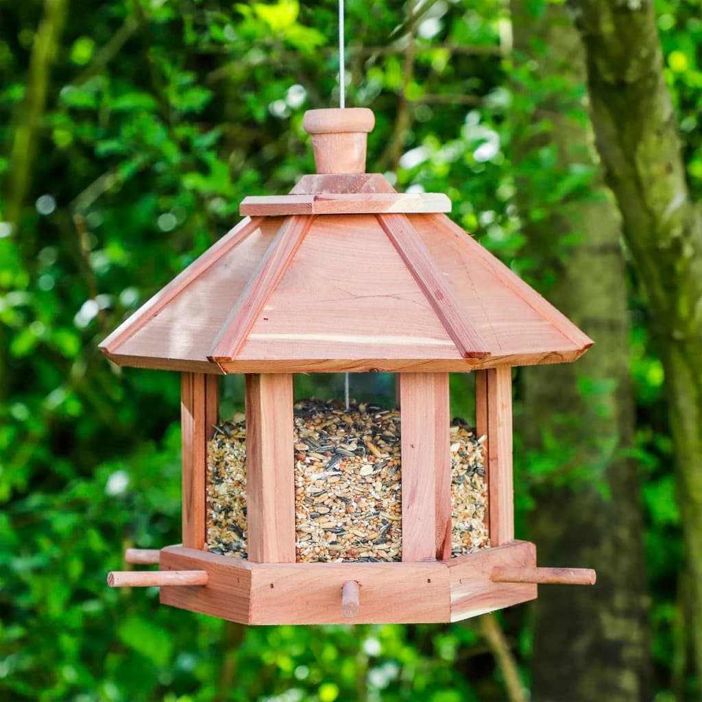 HI Hanging Bird Feeder Station Brown