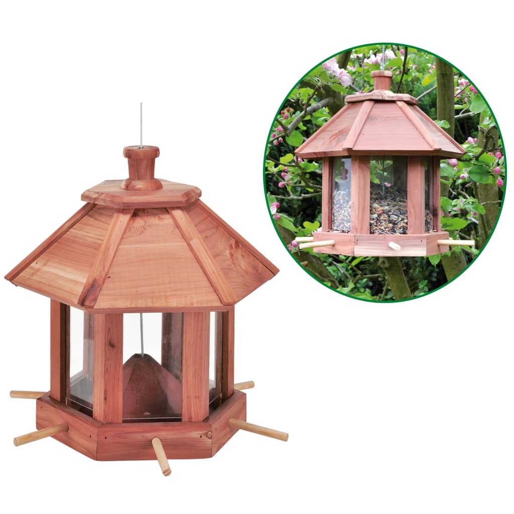 HI Hanging Bird Feeder Station Brown