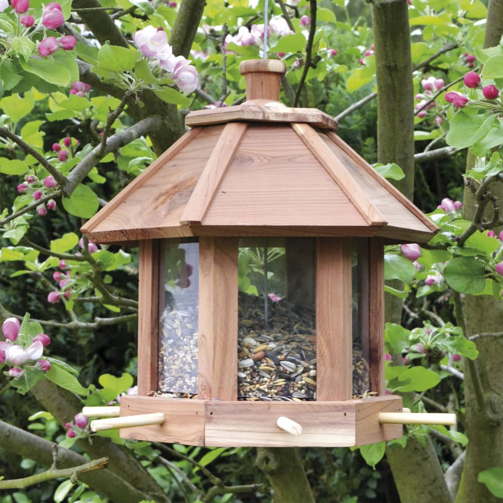 HI Hanging Bird Feeder Station Brown