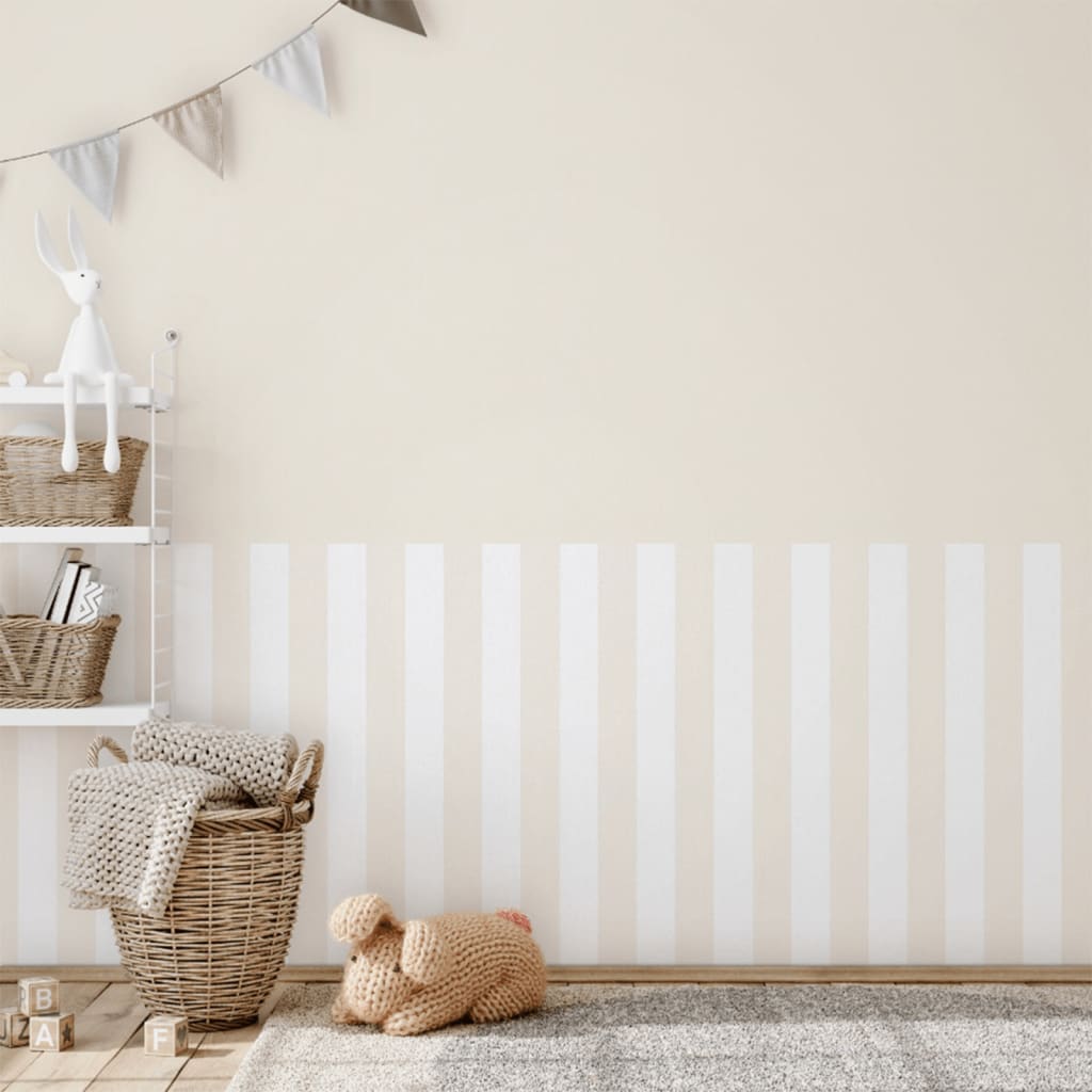 Noordwand Wallpaper Topchic Stripes Beige and White