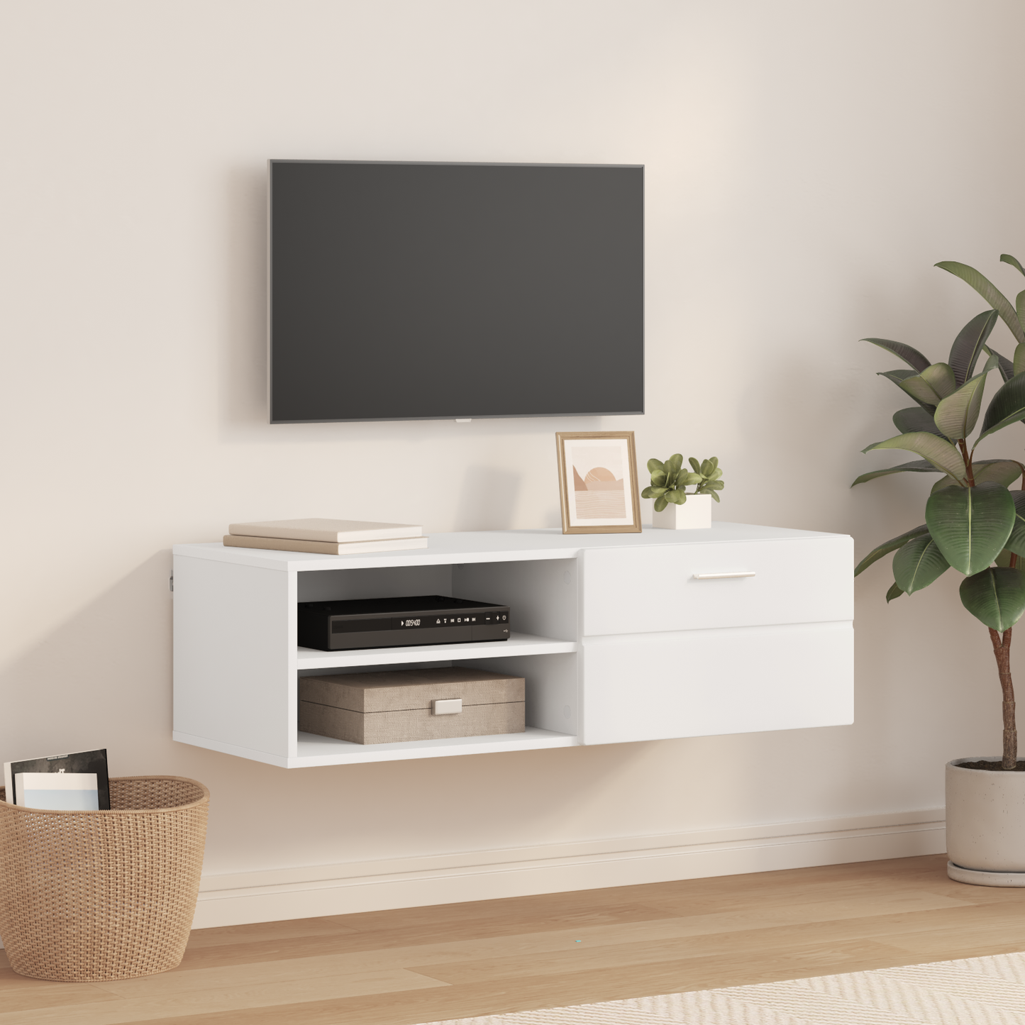 Wooden Cabinet White 100.5 x 39 x 30 cm Engineered Wood