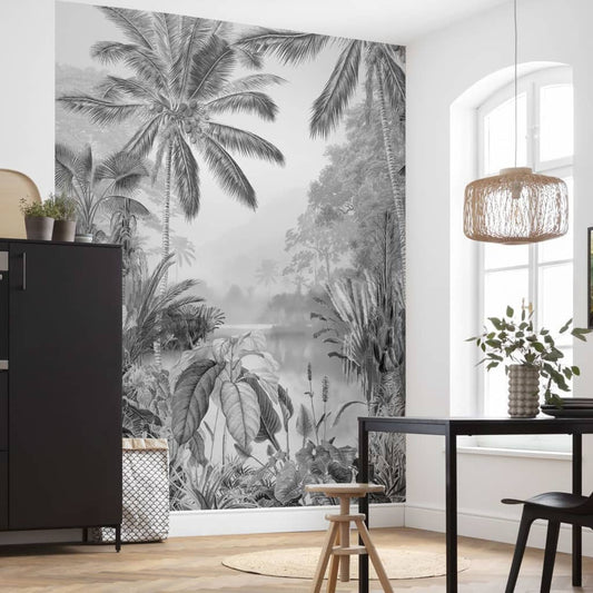 Komar Photo Mural Lac Tropical Black & White 200x270 cm