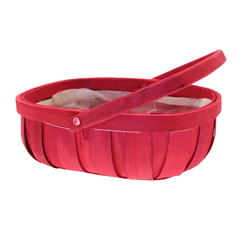 Red Softwood Trug &amp; Folding Handle 24.5cm