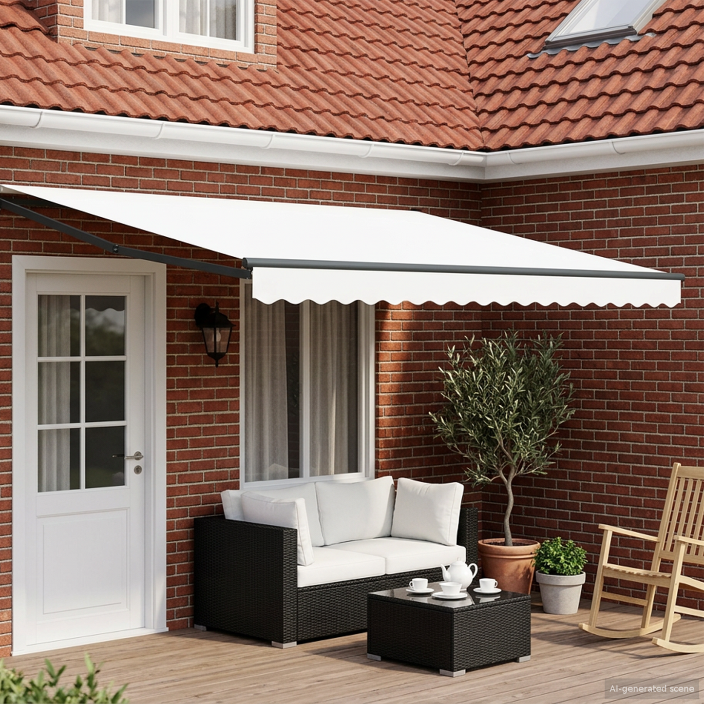 Manual Retractable Awning with LEDs 5 x 3 m