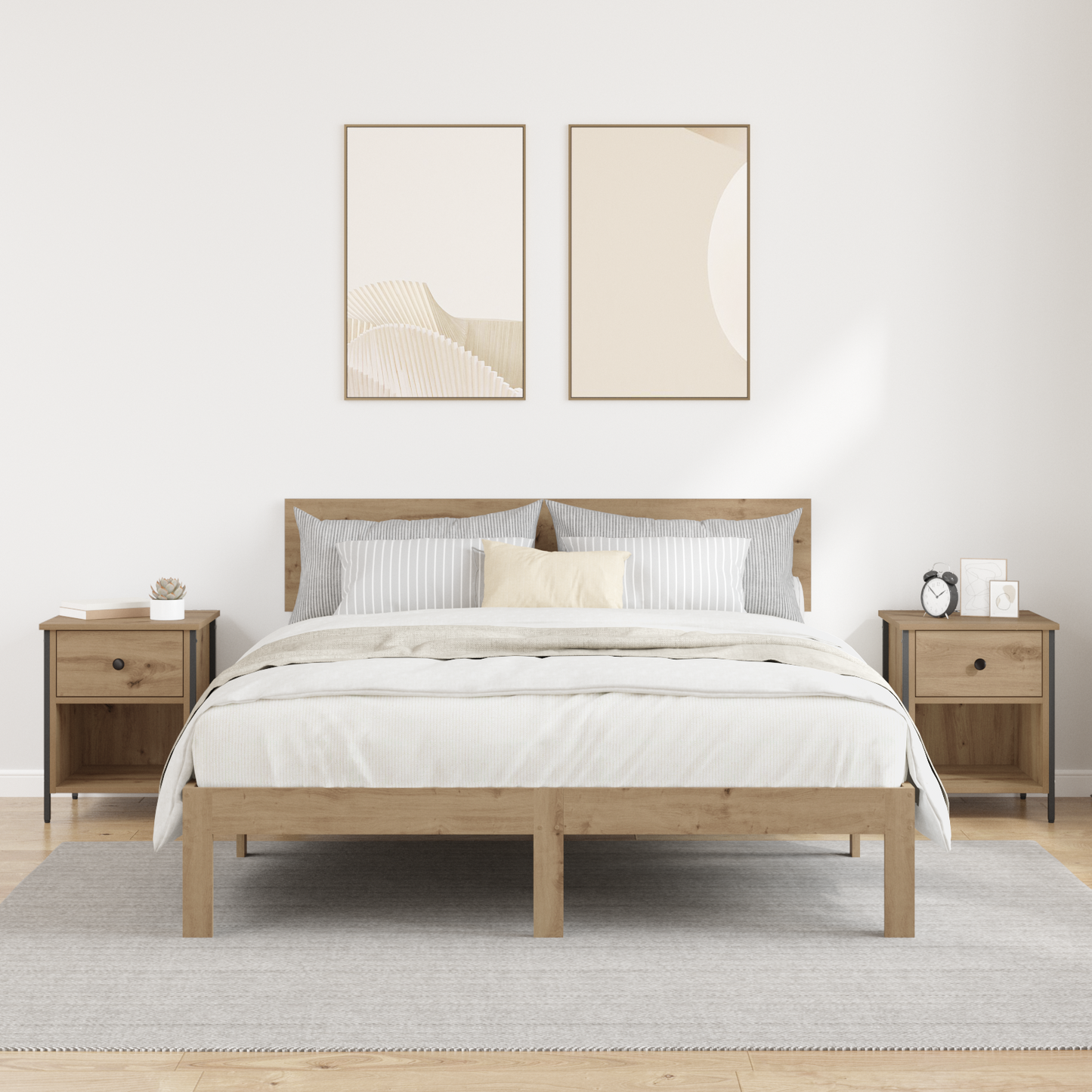 Bedside Cabinet with Drawer 2 pcs Artisan Oak 40 x 42 x 50 cm