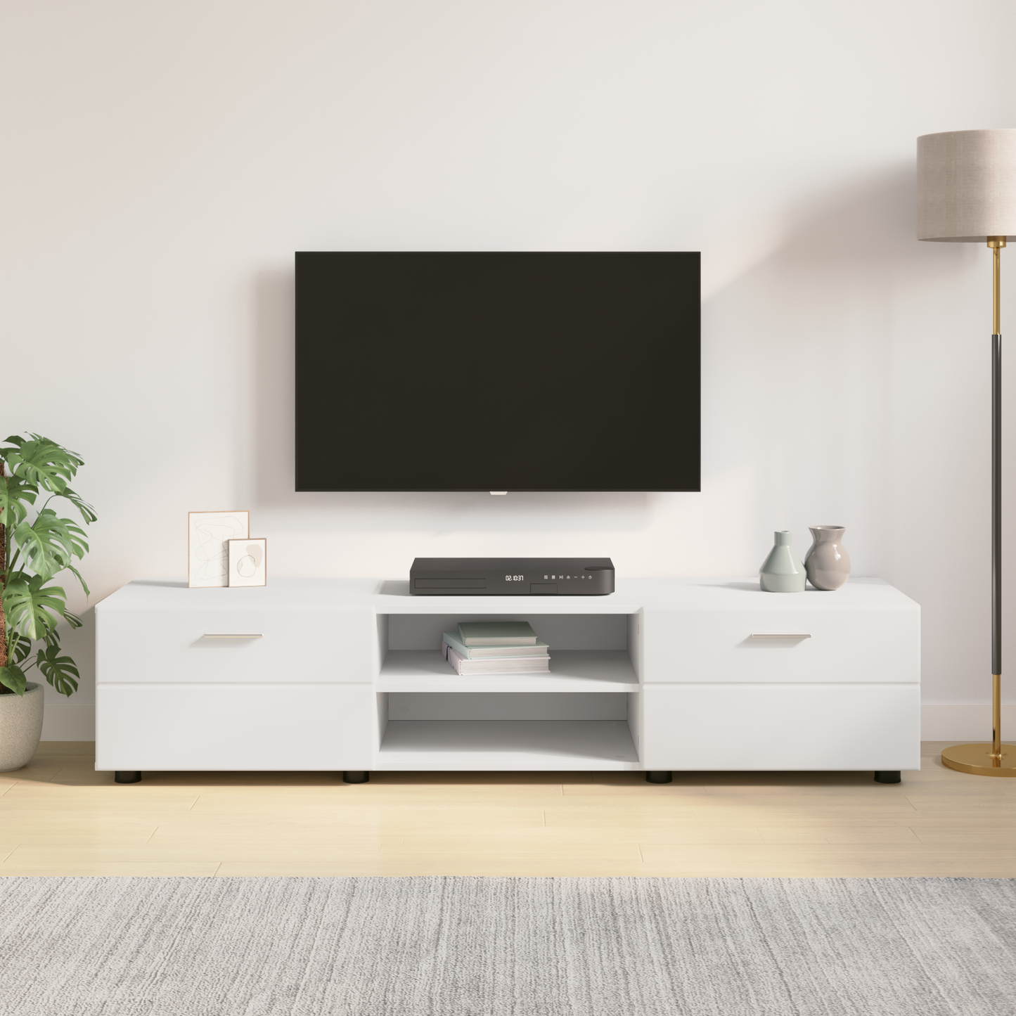Wooden Cabinet White 150 x 39 x 30 cm Engineered Wood