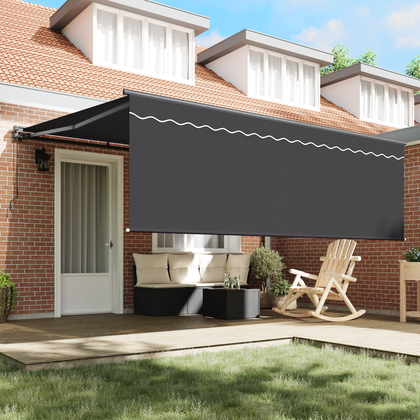 Awning Frame Yellow and White 350 x 250 cm