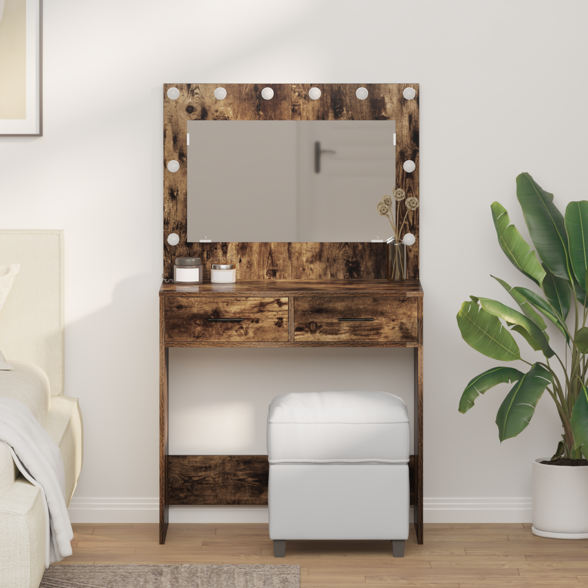 Dressing Table Smoked Oak 78.5 x 41 x 135 cm Engineered Wood